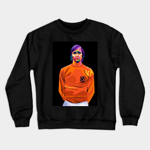 Johan Cruyff Legend Player Football Crewneck Sweatshirt by Ken Asahvey